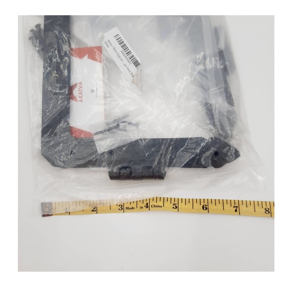 New in package Akatva Black Gate Door Cabinet Strap Hinge Set 2 pc. 7.008 inches - Picture 3 of 9